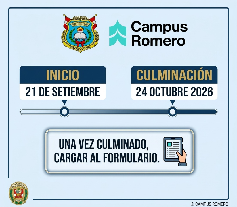 Cronograma: inicio 21 de septiembre, t&eacute;rmino 24 de octubre